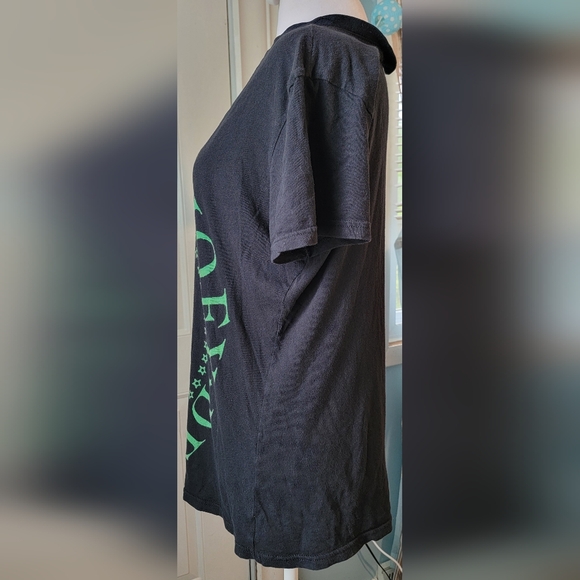 Y2K Glamhead Babydoll Tee Womens XL Black Green Graphic Ramones Print 100% Cotto - Picture 2 of 9